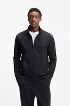 Sweat zippé en coton stretch à logo imprimé
