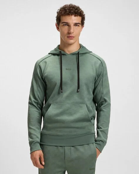 Sweat à capuche matelassé en jacquard