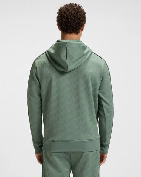 Sweat à capuche matelassé en jacquard